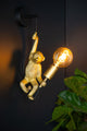 Wandleuchte Extravaganza Chimp Affenfigur Retro Schwarz, Gold (1)