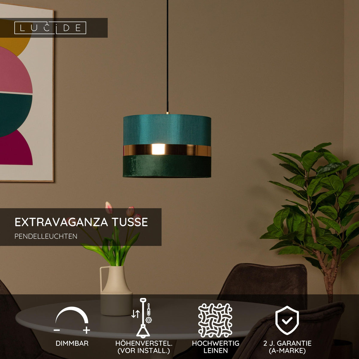 Pendant light Extravaganza Tusse linen Ø 30cm height-adjustable (5)