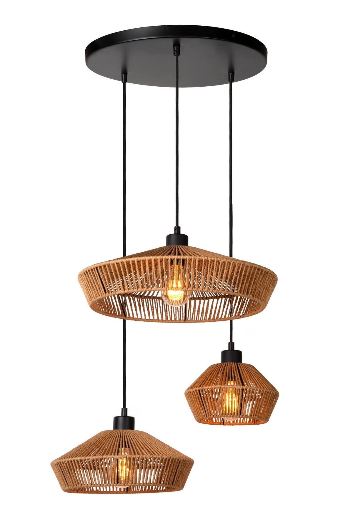 Pendellampe Yunkai 3-lys med papirlampeskjerm Ø60cm (2)