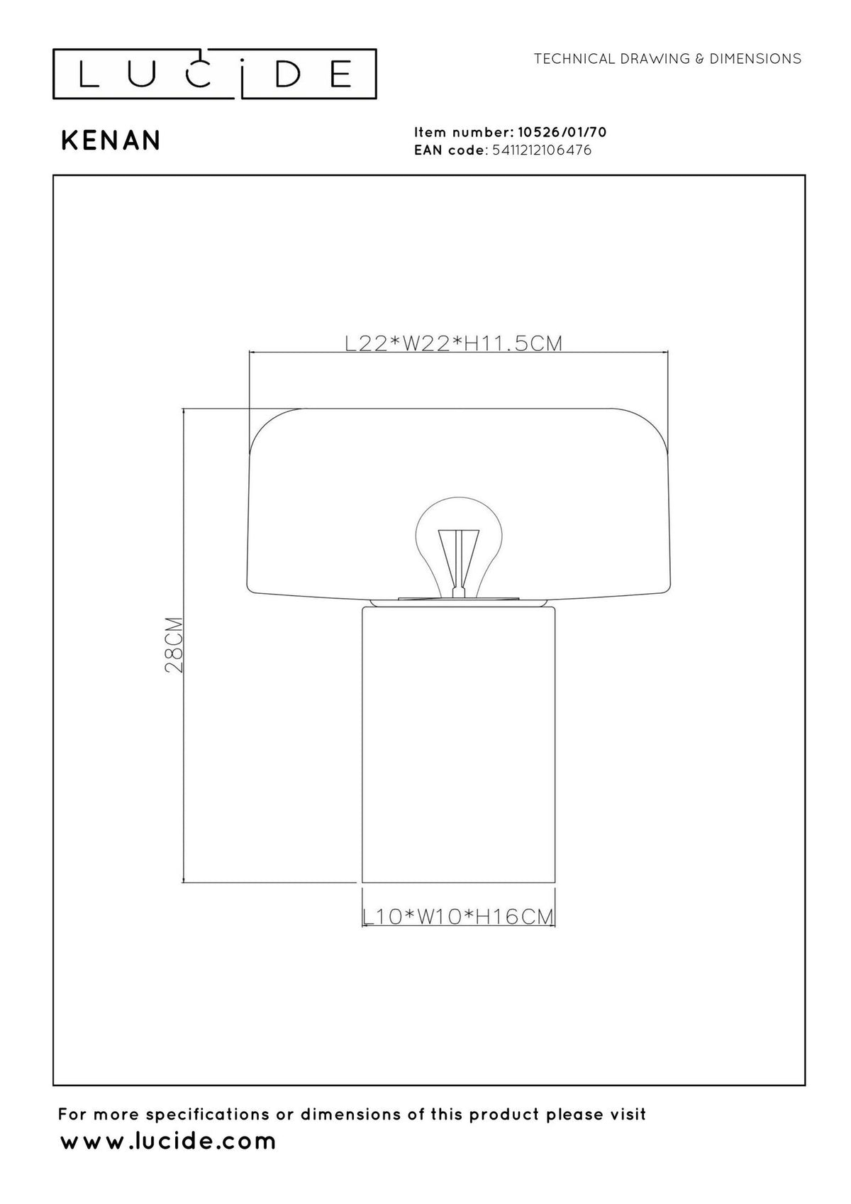Lampe de table Kenan abat-jour en verre opalin base en bois naturel (4)