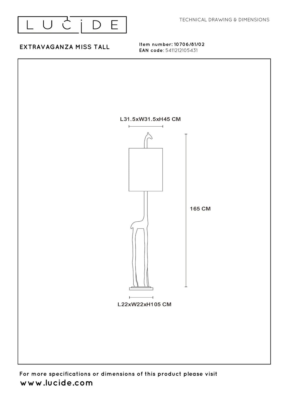 Stehleuchte Extravaganza Miss Tall Giraffe mit Stoffschirm Messing 160cm (7)
