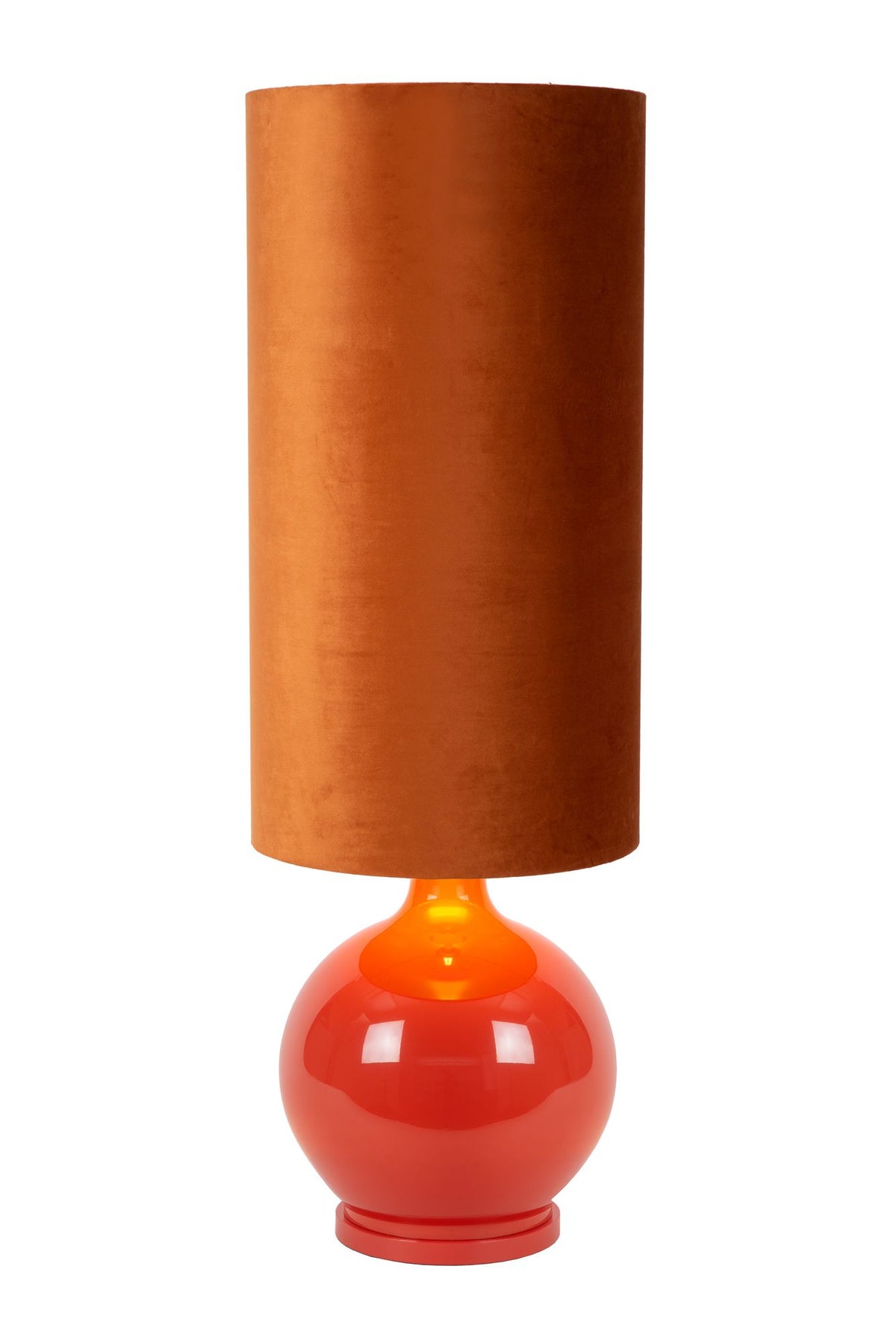 Stehleuchte Esterad Retro Glaskugel-Sockel Stoffschirm 100cm (2)