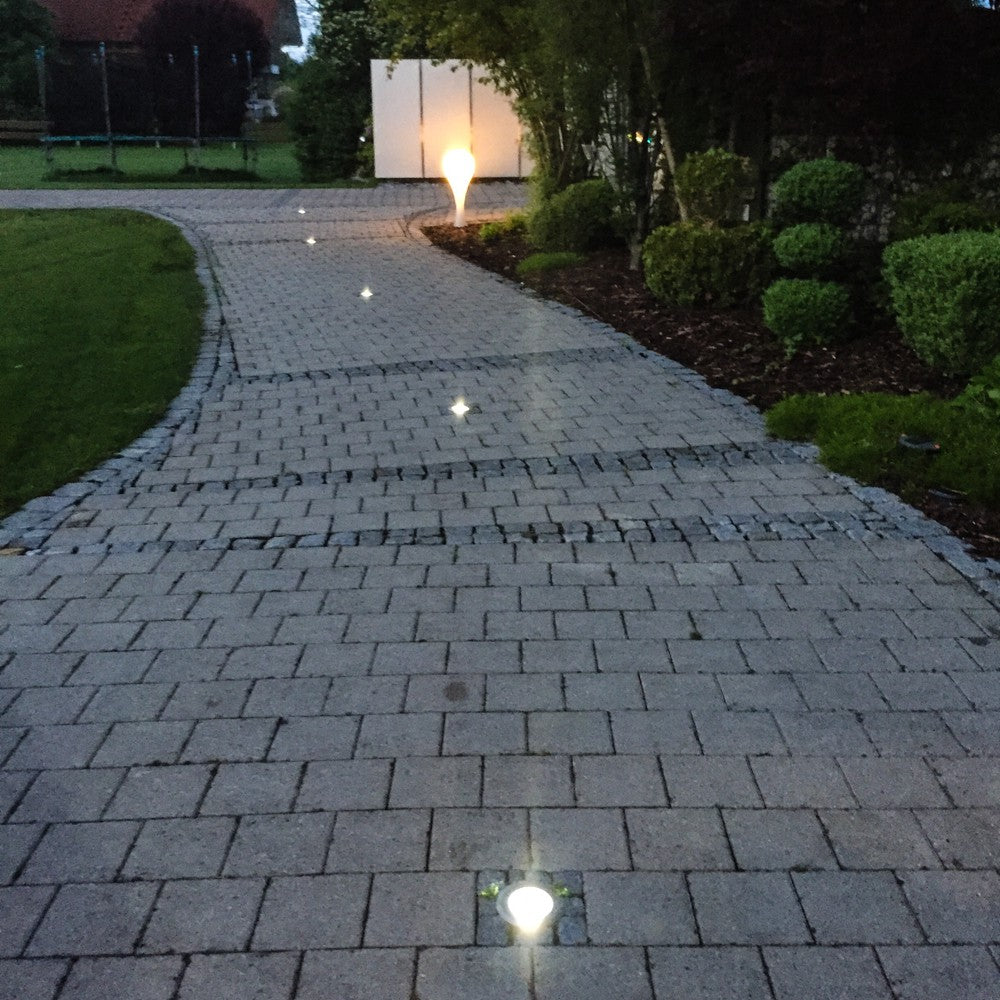 Level stainless steel in-ground spotlight round IP67