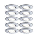 10er-Set LED Einbaulampen Calla in Chrom matt, dimmbar, IP65, mit neutralweißem Licht, ideal für Neuinstallationen.