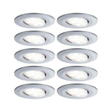 Juego de 10 lámparas LED empotrables Calla IP65 orientables 4000K cromo mate