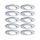 10er-Set LED Einbaulampen Calla IP65 schwenkbar 4000K Chrom-Matt in einem modernen Design.