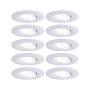 Lot de 10 LED luminaires encastrés Calla dimmables IP65 4000K blanc en blanc mat, idéal pour les nouvelles installations.