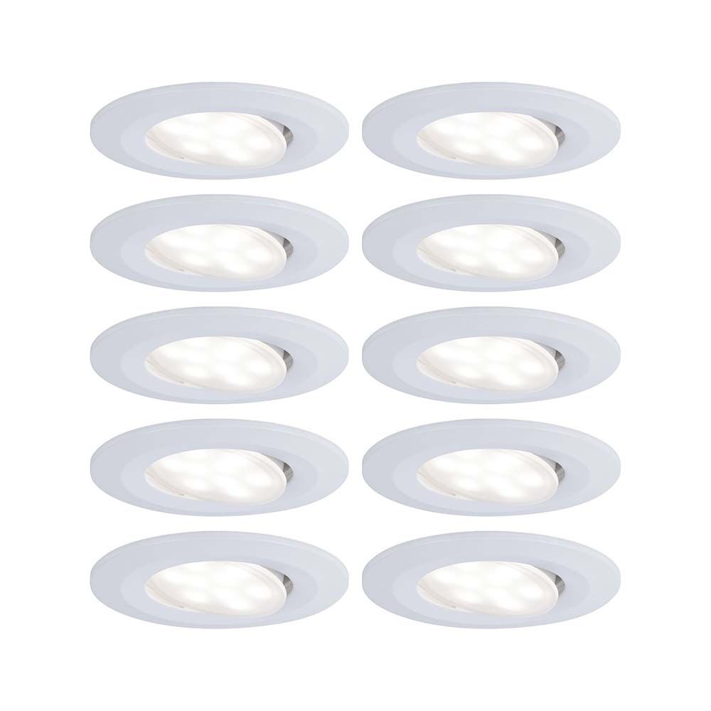 Juego de 10 focos empotrables LED Calla IP65 orientables 4000K Blanco
