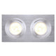 New Tria II GU10 Downlight Rechteckig Alu-Gebürstet mit zwei Leuchtmitteln und schwenkbarem Design.