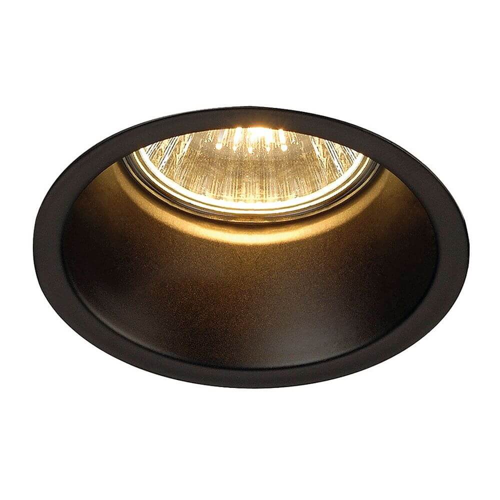 Horn GU10 Downlight rund Schwarz max. 50W - Stimmungsvolle Einbauleuchte mit besonderer Optik.
