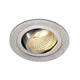 New Tria LED Downlight Round Downlight 6W Alu-Gebürstet 2700K mit schwenkbarem LED-Einsatz und brushed Aluminium-Oberfläche.