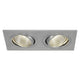 New Tria II LED Downlight Square Set Alu-Gebürstet 2x6W 2700K mit zwei warmweißen COB LED.