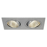 New Tria II LED Downlight Square Alu-Gebürstet 2x6W 38° 3000K