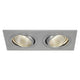 New Tria II LED Downlight Square Alu-Gebürstet 2x6W 38° 3000K - moderne Deckenleuchte mit zwei warmweißen LEDs.