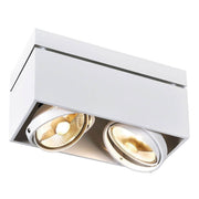 Kardamod Surface Square ES111 Deckenleuchte eckig Weiß, moderne weiße 2-flammige Deckenlampe aus Stahl