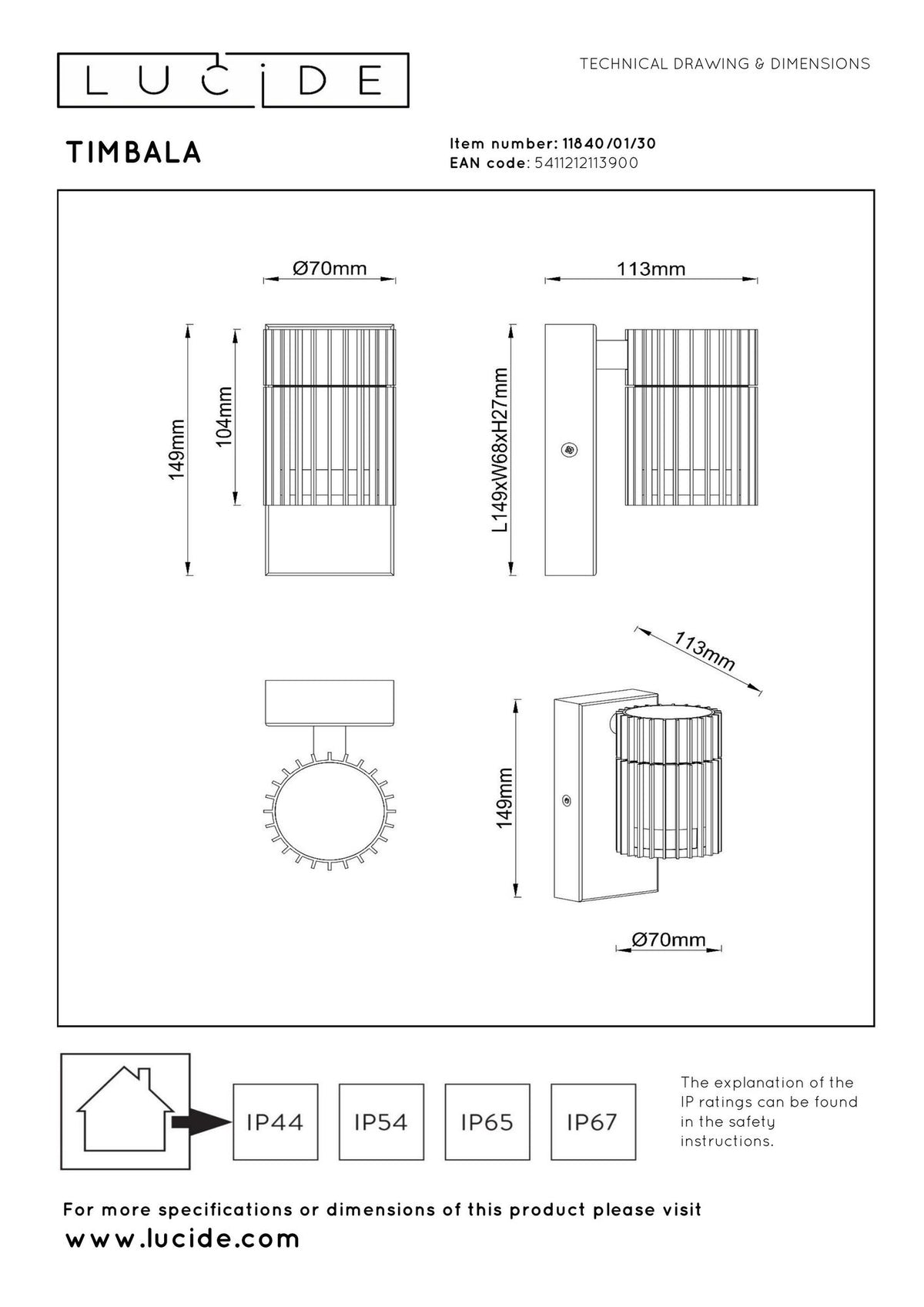Außenwandleuchte Timbala Schwarz IP44 (3)
