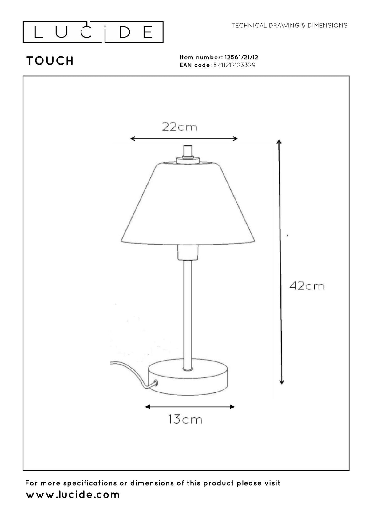 Tischleuchte Touch Touchdimmer mit Glasschirm Chrom (5)