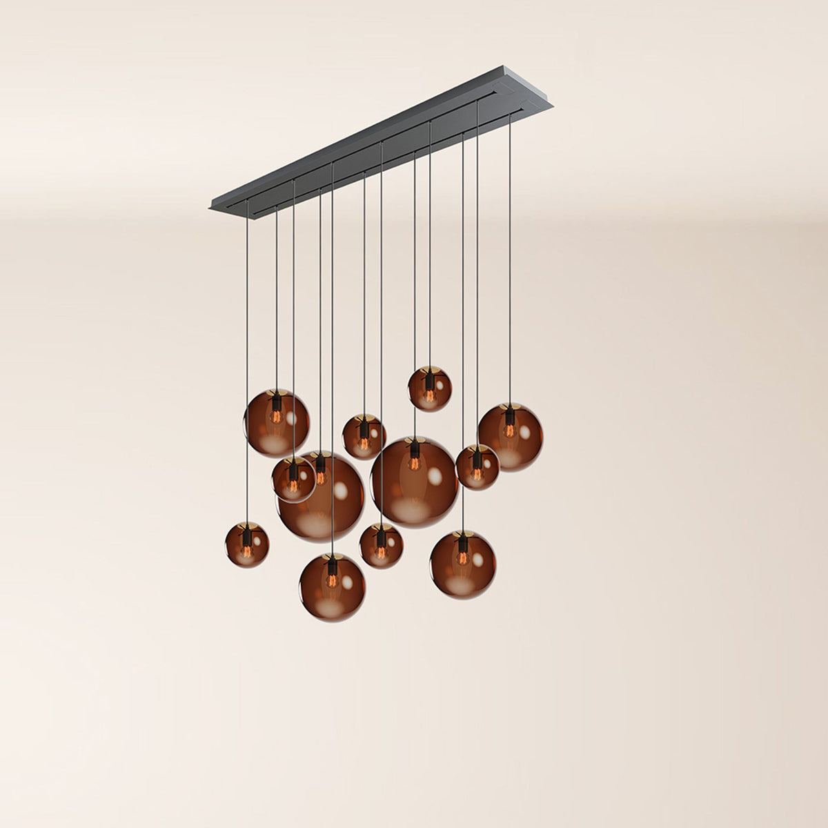 s.luce Orb matsalslampa 12-ljus 160cm 2-radig