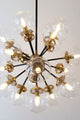 Lampada a sospensione Moltiplicatore a 18 luci vetro ottone 