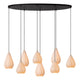 Candeeiro suspenso Cinzia de 8 luzes Porcelana branca (1)