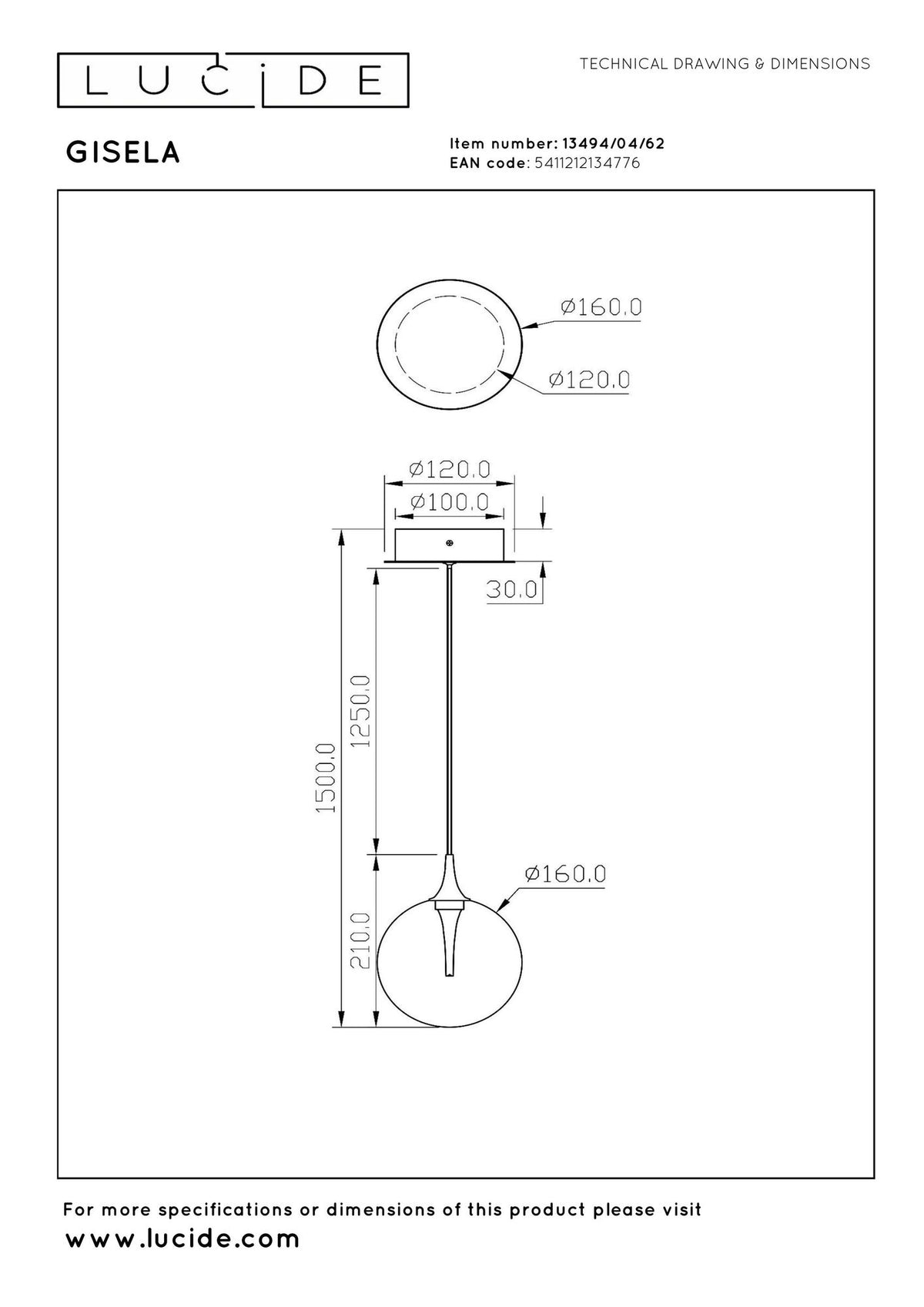 LED-Pendelleuchte Gisela dimmbar Glasschirm Amber (7)