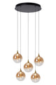 LED-Gisela pendant light 5-light dimmable glass amber 48cm (2)
