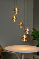 LED-Gisela pendant light 5-light dimmable glass amber 48cm (1)