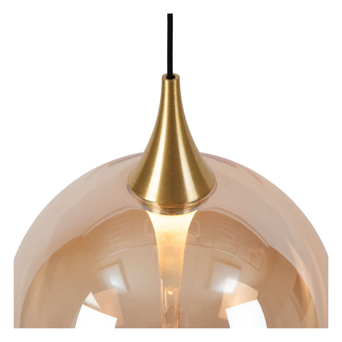 LED-Lampada a sospensione Gisela 8 luci dimmerabile vetro ambra 140cm (3)