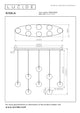 LED-Lampada a sospensione Gisela 8 luci dimmerabile vetro ambra 140cm (6)