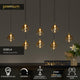 LED-Lampada a sospensione Gisela 8 luci dimmerabile vetro ambra 140cm (5)