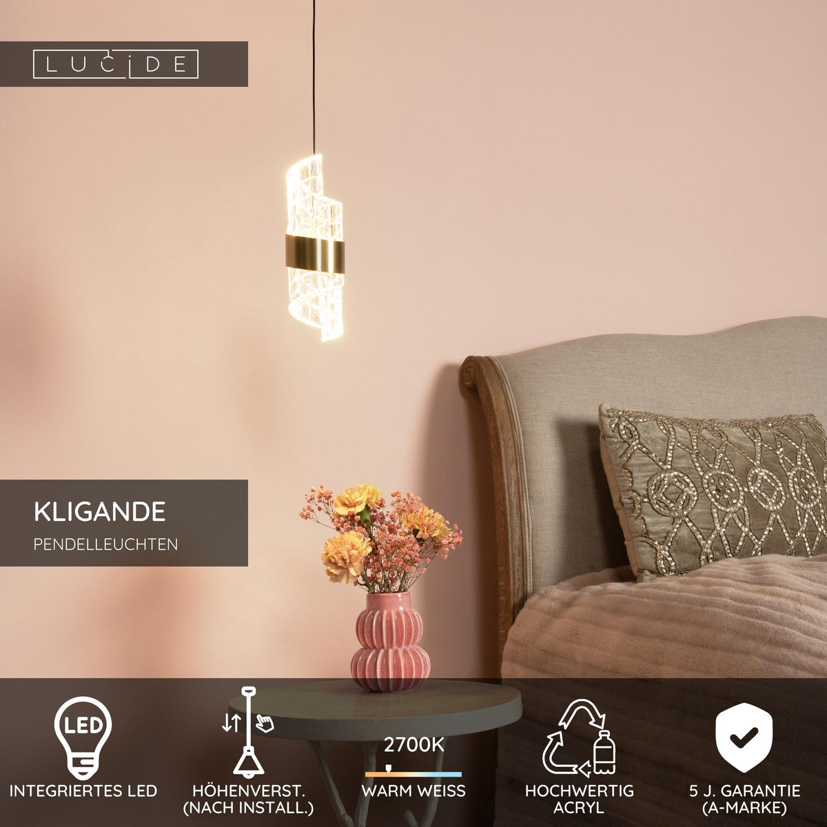 LED-Pendelleuchte Kligande Zylinderform Ø13cm (6)