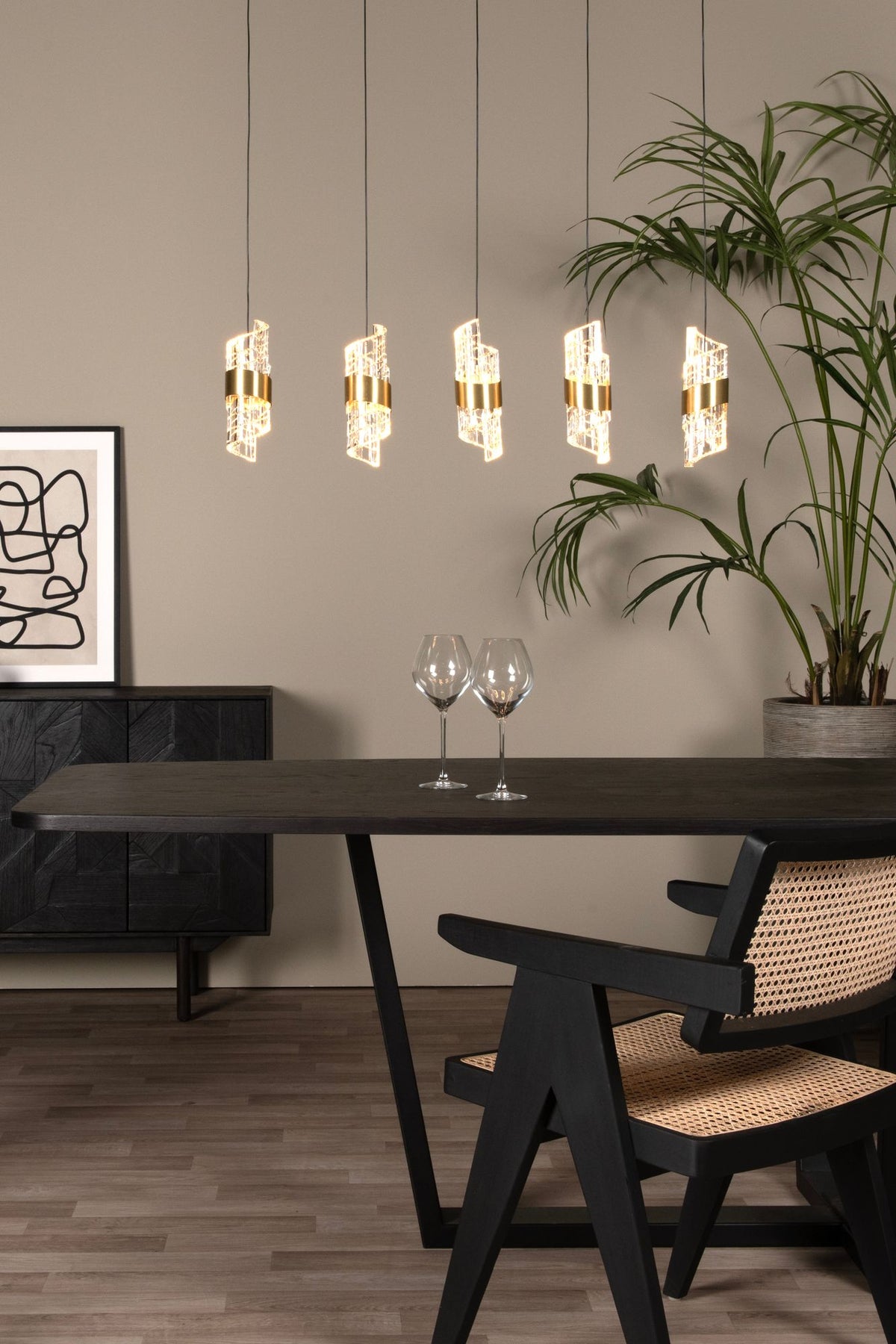 LED-Pendelleuchte Kligande 5-flammig dimmbar rechteckig (3)