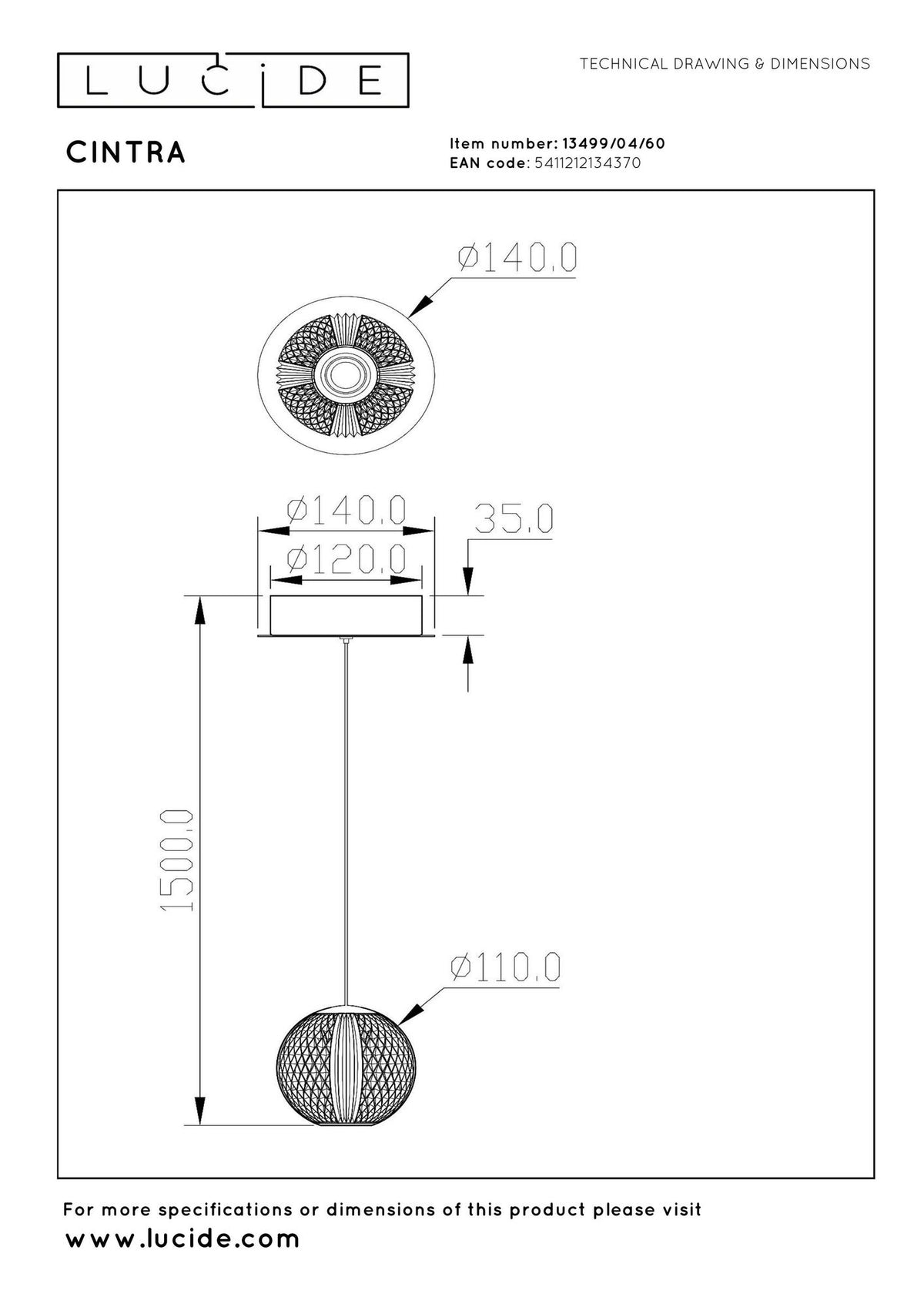 LED-Pendelleuchte Cintra 2700K Transparent, Gold (6)