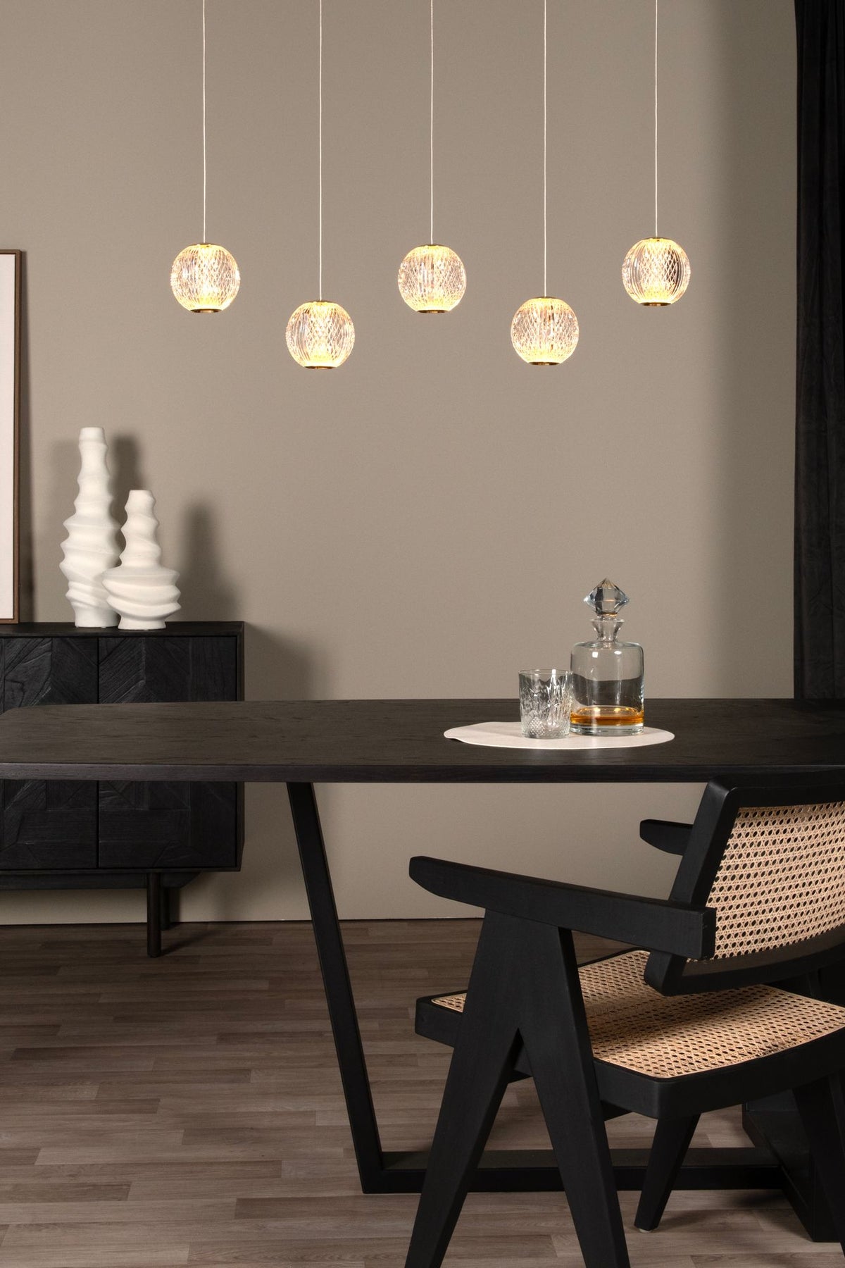 LED-pendant lamp Cintra 5-light dimmable rectangular (1)