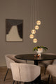 Lampada a sospensione Cintra a 5 luci LED dimmerabile rotonda Ø 32cm bianco caldo Trasparente, Ottone (1)