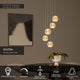 Lampada a sospensione Cintra a 5 luci LED dimmerabile rotonda Ø 32cm bianco caldo Trasparente, Ottone (5)