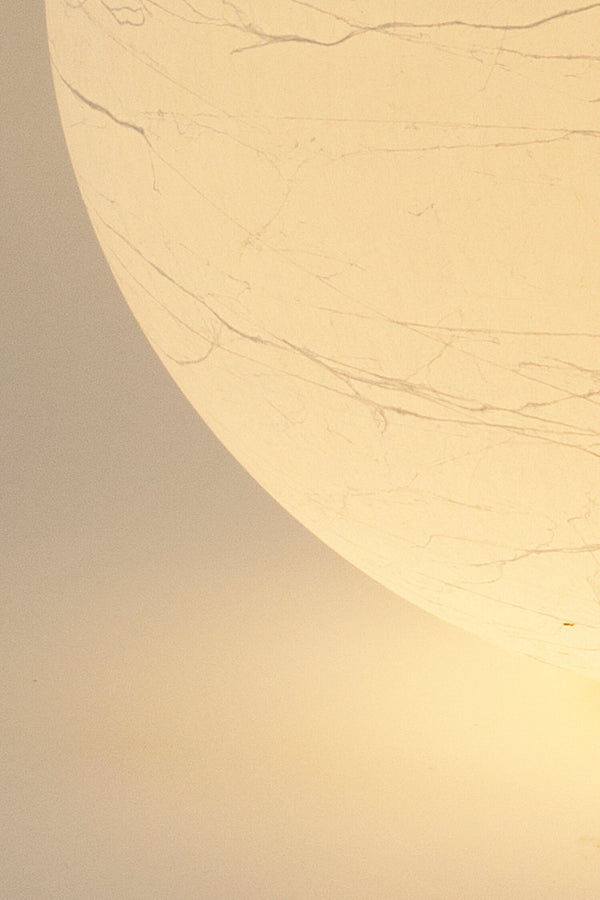 Bodenleuchte Moon Mega Kunststoff Rund 60 cm Weiß, leuchtende Design-Bodenleuchte für wohnliche Innenräume