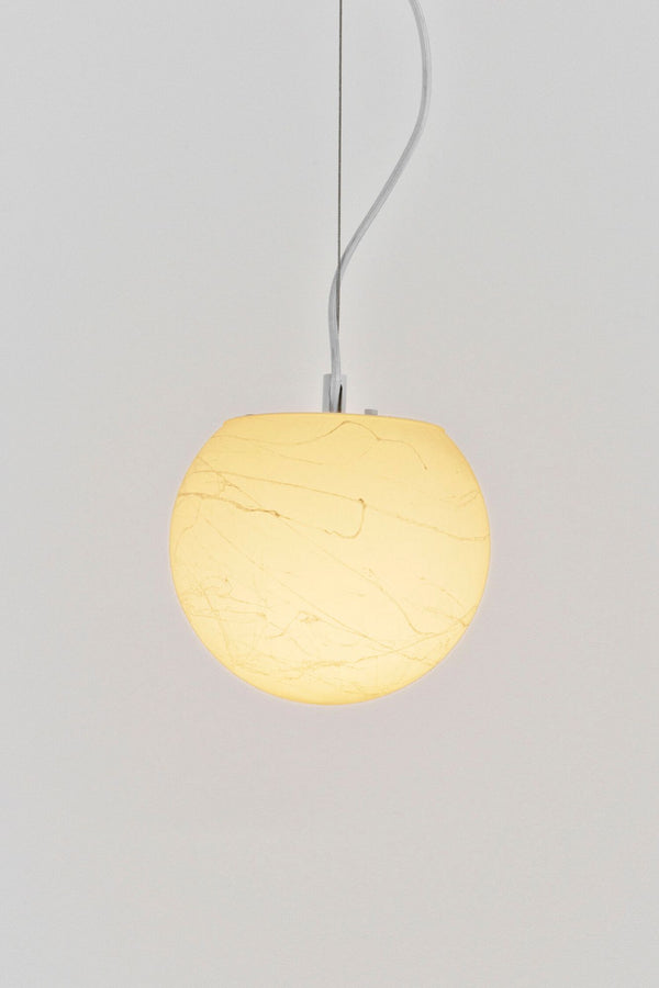 Hängelampe Moon Piccolo Kunststoff Rund Ø 20cm Weiß, dekorative Pendelleuchte für Essbereich und Wohnraum