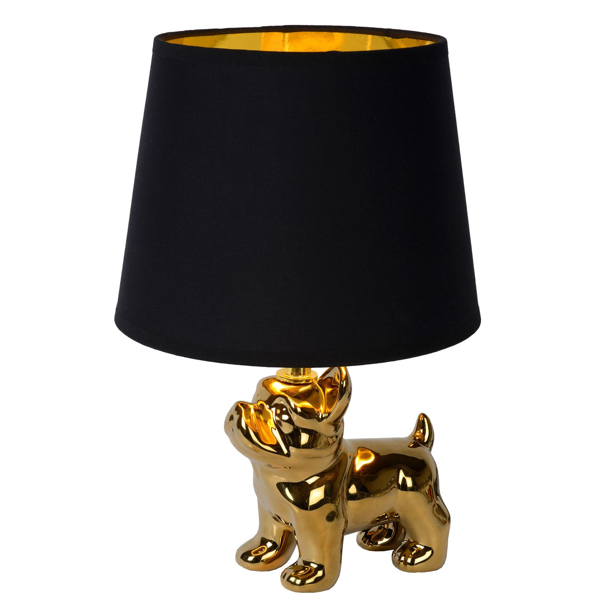 Candeeiro de mesa Extravaganza Sir Winston com abajur em tecido e base em porcelana (5)