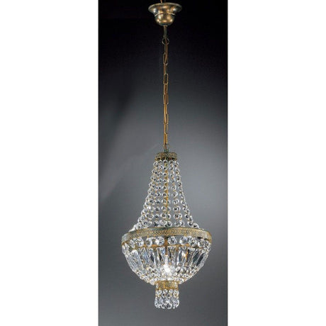 Cupola Pendel grün-antik mit Gold Ø 30cm, eleganter gesammelt mit Kristallverzierungen und antikem Goldfinish.