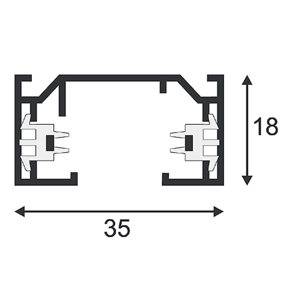 1-phase high-voltage rail surface-mounted version white 2m