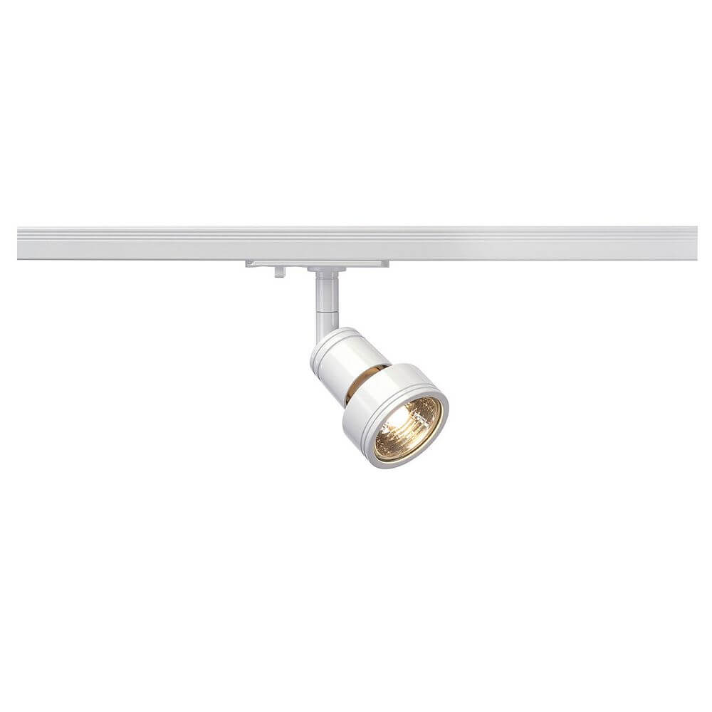 Puri Leuchtenkopf GU10 mit 1Phasen-Adapter Weiß, dreh- und schwenkbarer Hochvoltstrahler für 1-Phasen-System.