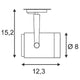 Euro Spot GU10 weiß max. 25W inkl. 1P.-Adapter technische Maßzeichnung