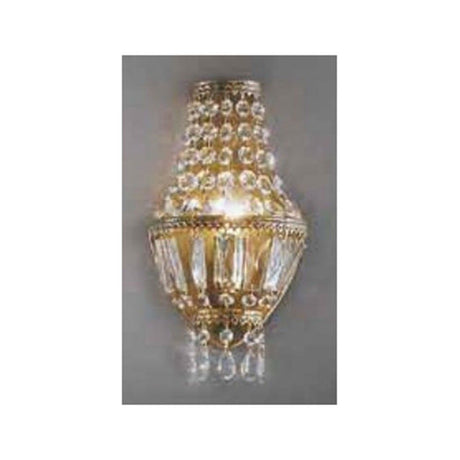 Cupola Gold væglampe 24 karat forgyldt 28cm med funklende krystaller og elegant design