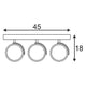 Technisches Zeichnungsdiagramm der Kalu 3 QPAR Deckenleuchte Weiß ES111 max. 3x75W mit Abmessungen.