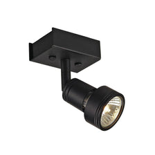 Puri 1 Deckenleuchte matt schwarz 1xGU10 max. 1x50W mit Decoring, moderne LED-Deckenleuchte in Schwarz