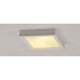 Deckenleuchte GL 104 E27 eckig weisser Gips max. 2x25W an der Decke montiert mit warmem Licht.