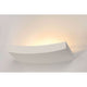 Wandleuchte GL 102 Curve weißer Gips mit puristischer Formgebung und warmem Licht.
