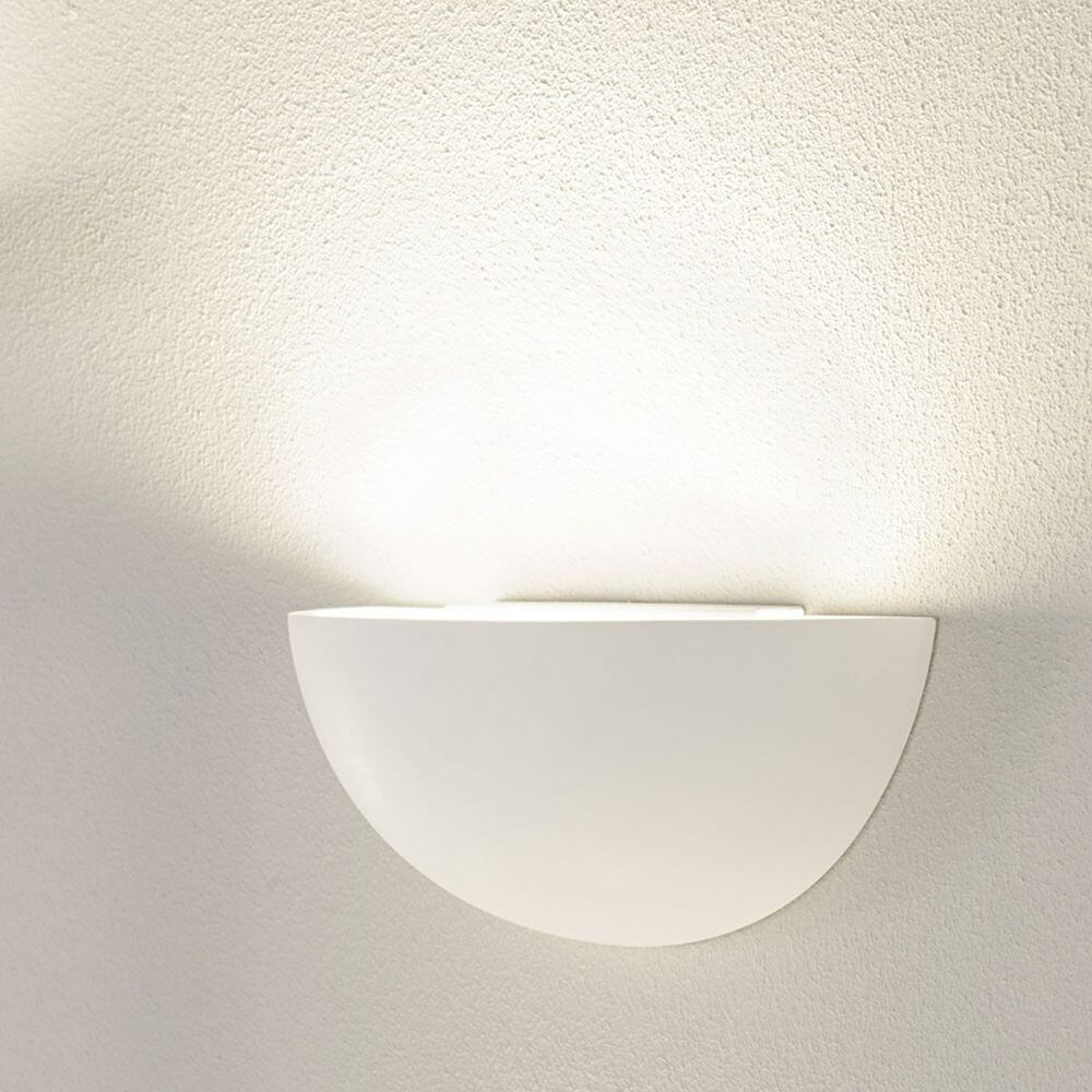 Wandleuchte GL 101 E14 halb rund weißer Gips max. 40W