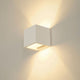 Plastra CUBE Wandleuchte eckig weißer Gips G9 max. 42W an Wand, mit up/down Lichtwirkung.